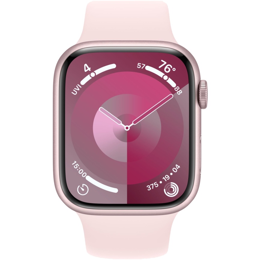 Умные часы Apple Watch Series 9 45 мм Aluminium Case GPS спортивный ремешок, цвет Нежно-розовый  S/M