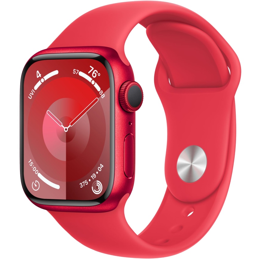 Умные часы Apple Watch Series 9 41 мм Aluminium Case GPS / (спортивный ремешок, цвет   Красный (M/L)