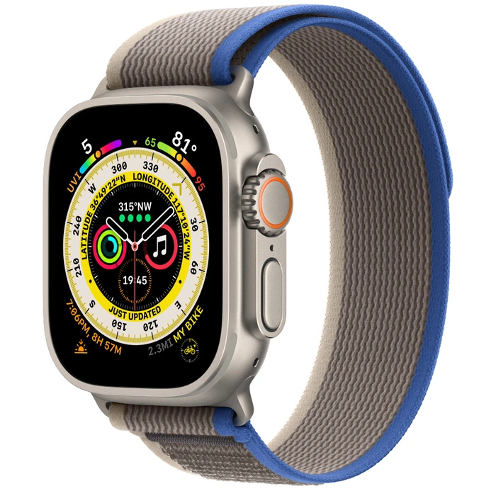 Смарт-часы Apple Watch Ultra 49mm корпус из титана, ремешок Trail Loop  S/M,  Blue/Gray