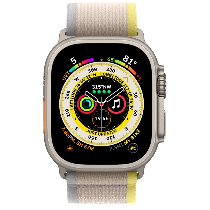 Смарт-часы Apple Watch Ultra 49mm корпус из титана, ремешок Trail Loop  S/M,  Yellow/Beige
