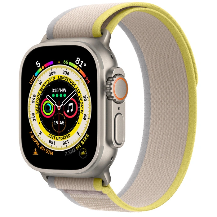 Смарт-часы Apple Watch Ultra 49mm корпус из титана, ремешок Trail Loop  S/M,  Yellow/Beige