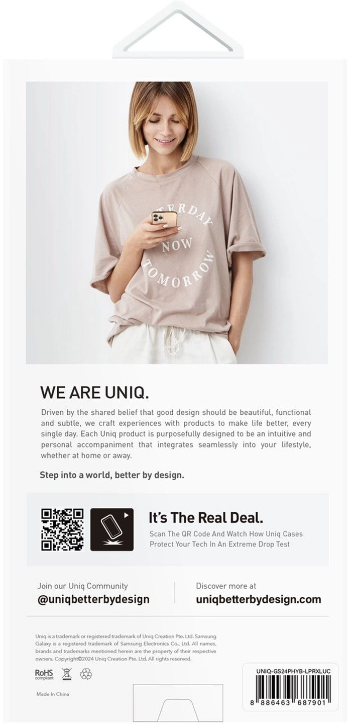 Чехол Uniq LifePro Tinsel для Samsung S24+ прозрачный с блестками