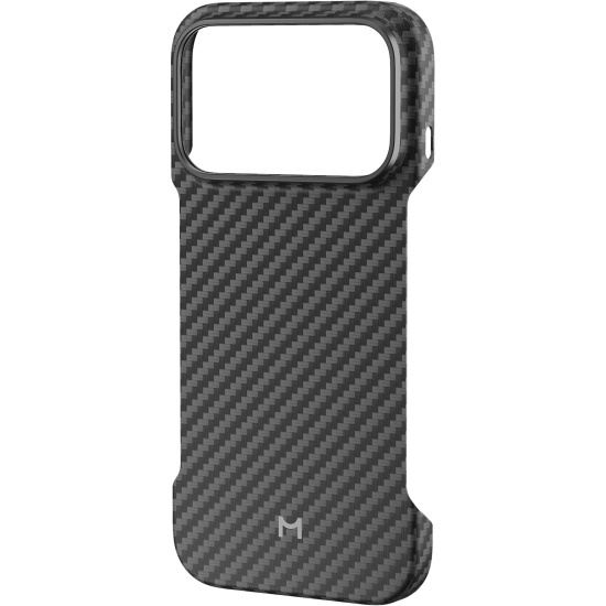 Безрамочный чехол Magssory для iPhone 18 Pro, кевлар (арамид), с защитой, совместимый с MagSafe (черный / black)