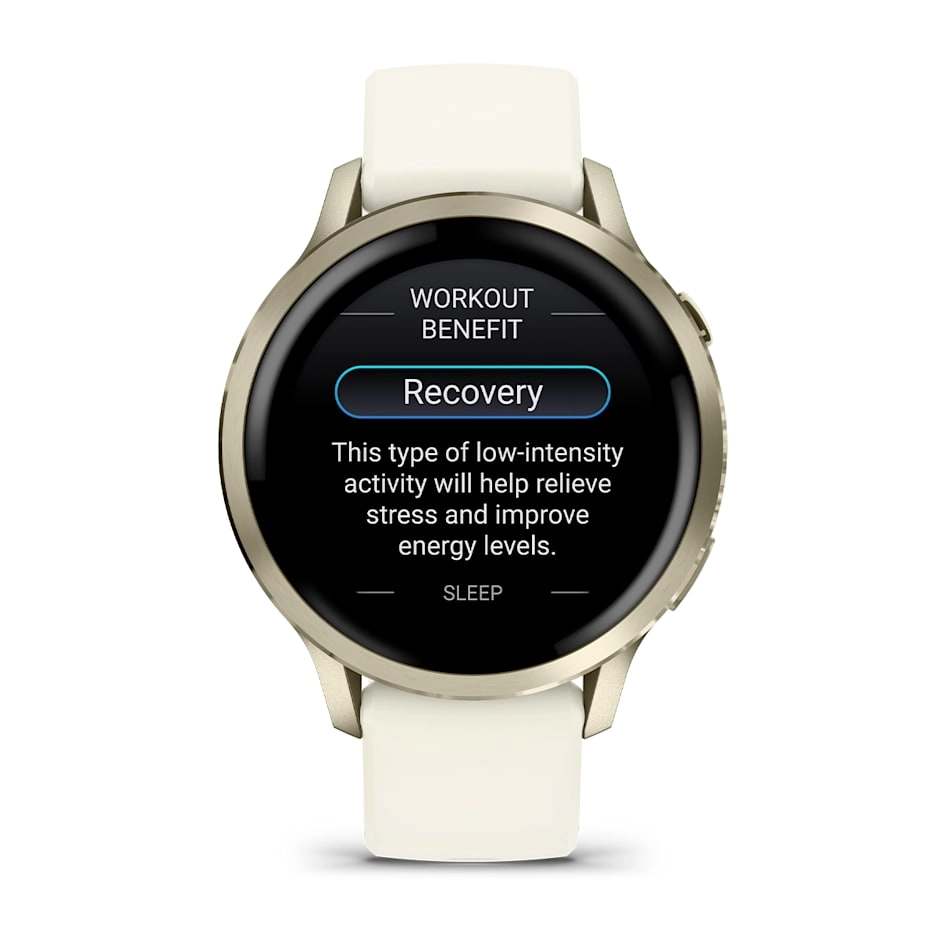 Смарт-часы Garmin Venu 4 - 41 mm, Лунно-золотистый, силиконовый ремешок цвета слоновой кости