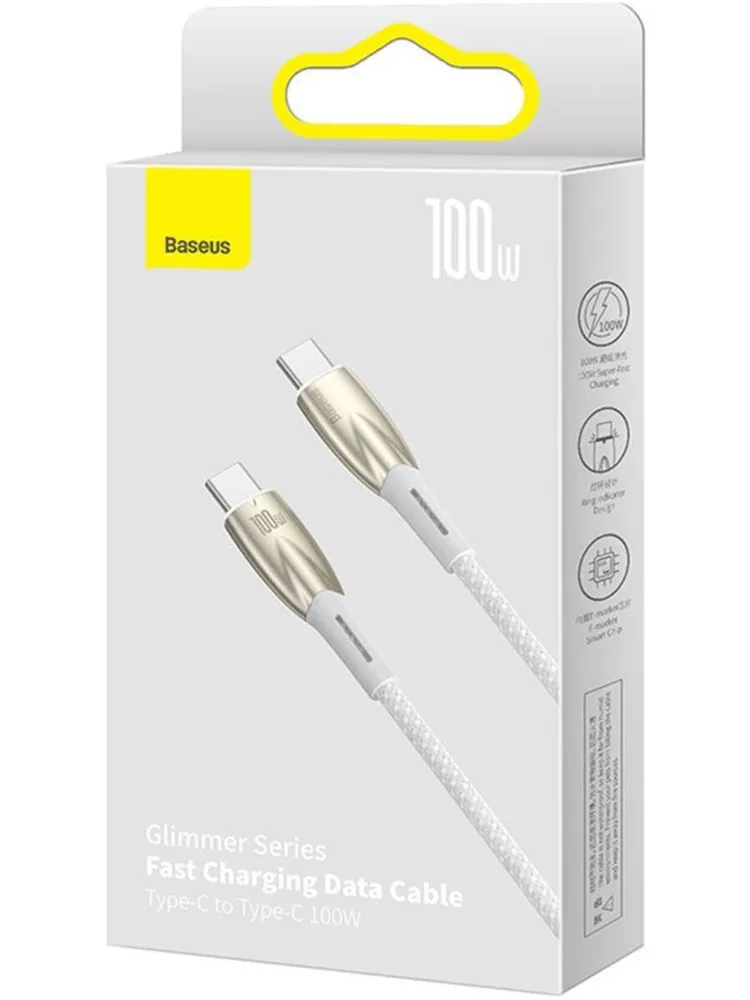 Кабель BASEUS Gem Fast Charging Data Cable USB-C 100W 1 м Белый