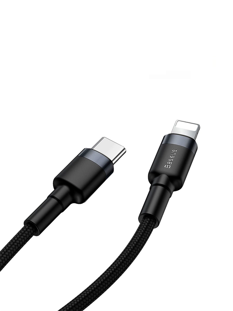 Кабель Baseus Cafule USB Type-C - Lightning 20 Вт, черный-серый