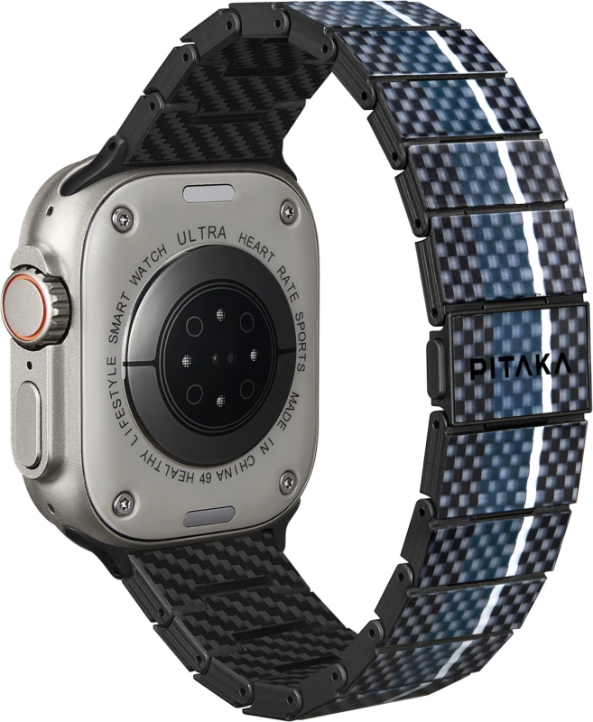 Ремешок Pitaka Moon для Apple Watch, 38/49 мм, карбон, синий