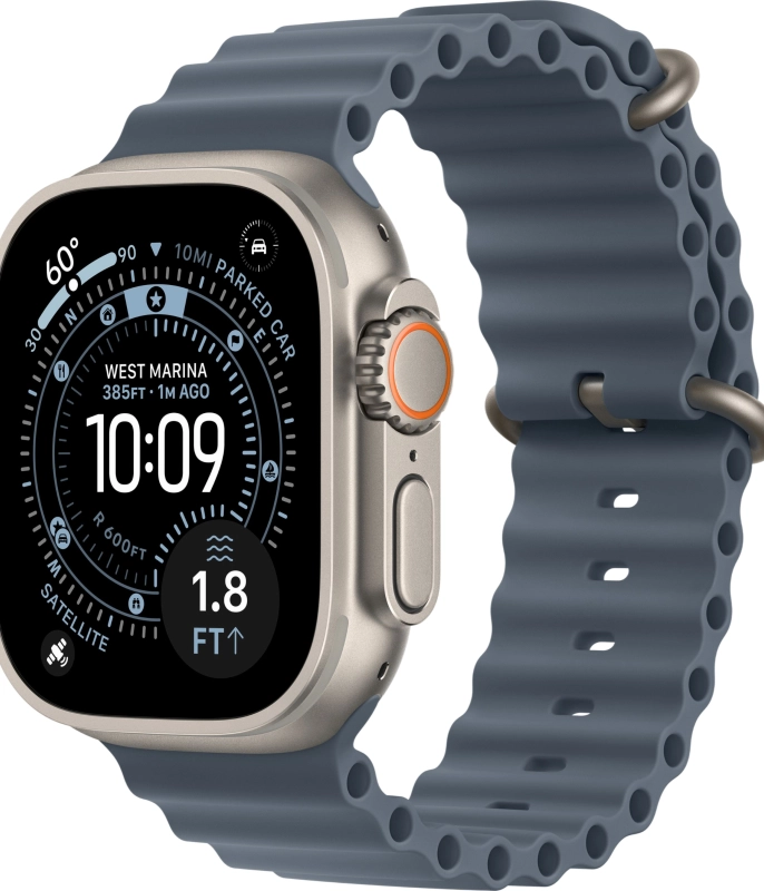 Смарт-часы Apple Watch Ultra 3 - 49 mm Natural Titanium case | ремешок Ocean Band | Anchor Blue