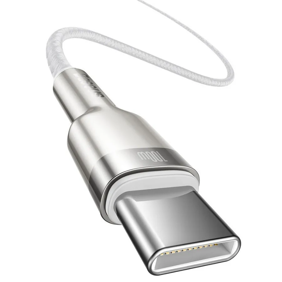 Кабель Baseus Cafule Series Metal Type-C to Type-C 100W 2м Белый