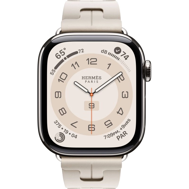 Смарт-часы Apple Watch S10 Hermes - 46 mm браслет Kilim Single Tour (Béton | бежевый)