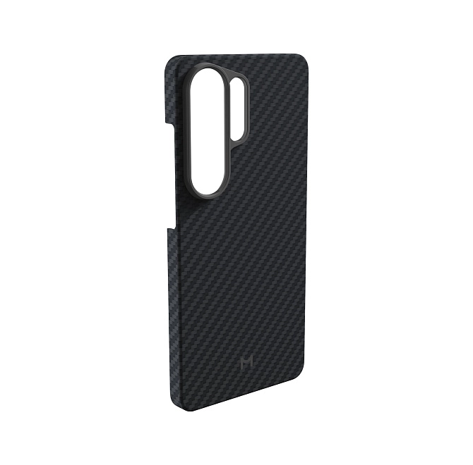 Безрамочный чехол Magssory для Samsung Galaxy S26 Ultra, кевлар (арамид), с магнитами (черный)