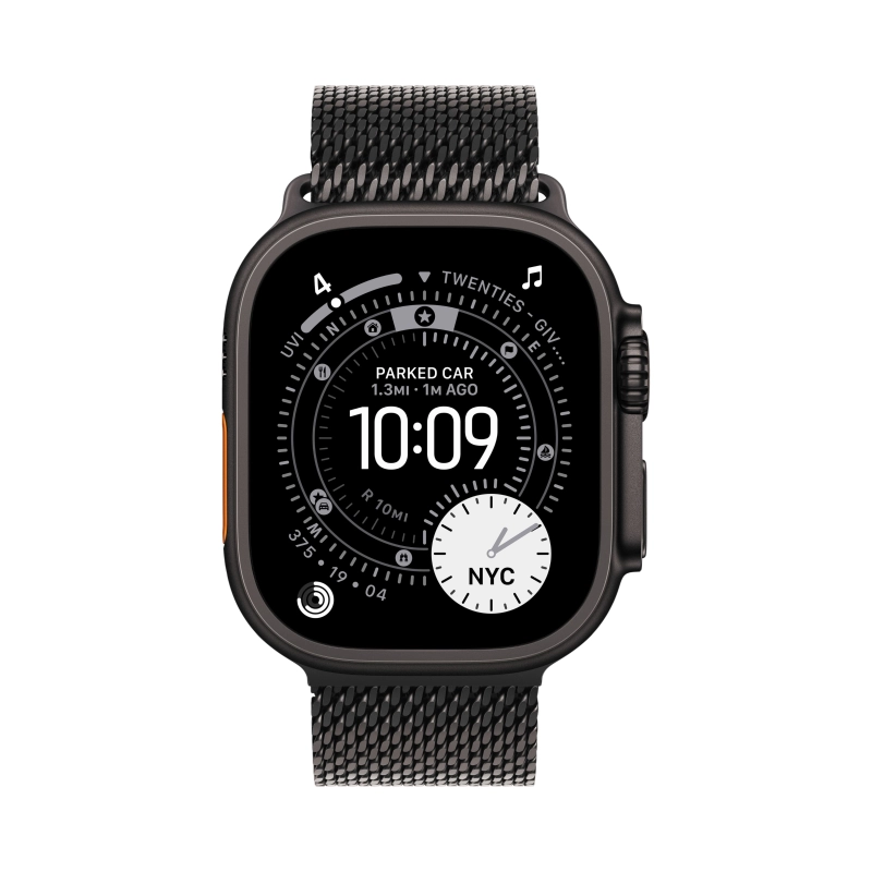 Смарт-часы Apple Watch Ultra 3 - 49 mm Black Titanium case | ремешок Milanese Loop | Black, M