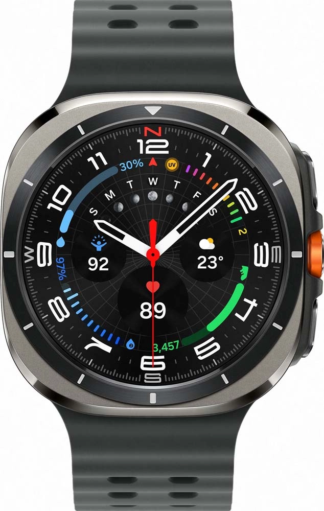 Смарт-часы Samsung Galaxy Watch Ultra (2025) - 47 mm (SM-L705) Titanium Silver (черный ремешок)