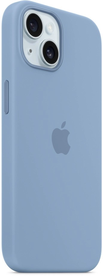 Чехол для iPhone 15 Силиконовый, морозный голубой (winter blue)