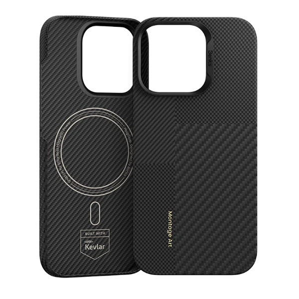 Кевларовый чехол Benks Kevlar Carbon Montage Art для iPhone 16 Pro черный