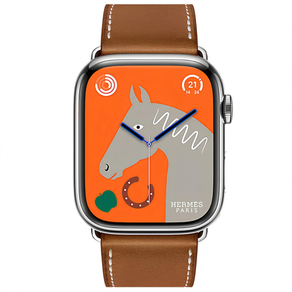 Смарт-часы Apple Watch S10 Hermes - 46 mm ремешок с раскладывающейся застежкой, светло-коричневый