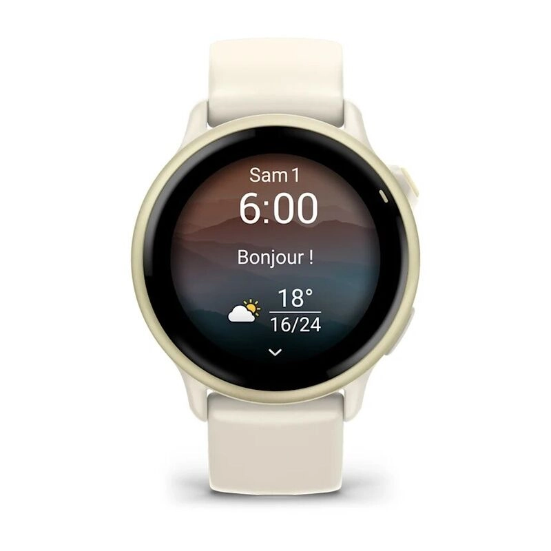 Смарт-часы Garmin Vivoactive 6 - 42 mm, Лунно-золотистый, силиконовый ремешок цвета слоновой кости