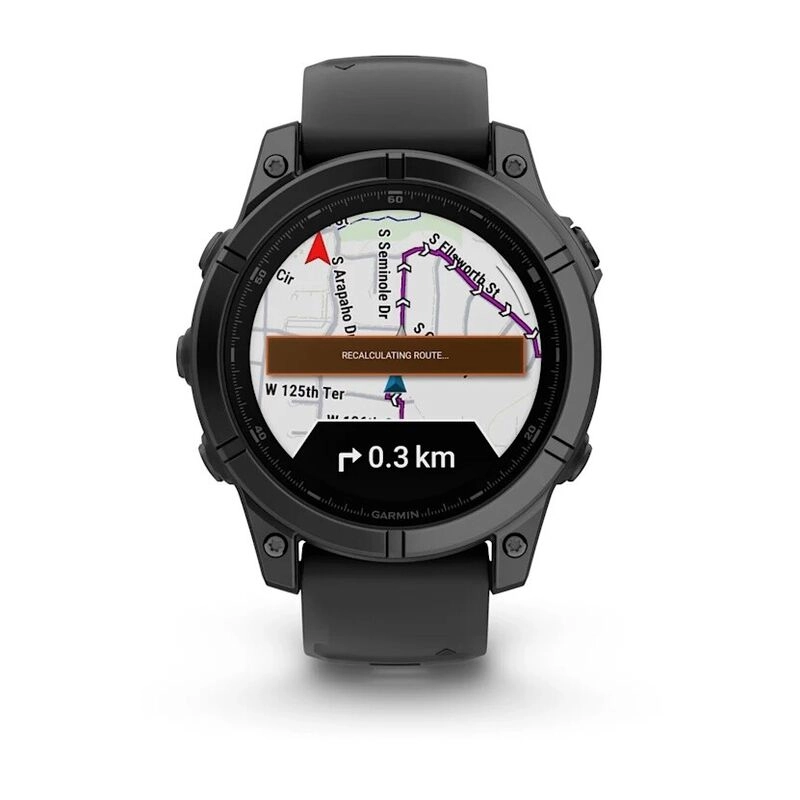 Смарт-часы Garmin Fenix E Amoled - 47 mm, Темно-серый с серым безелем | черный силиконовый ремешок