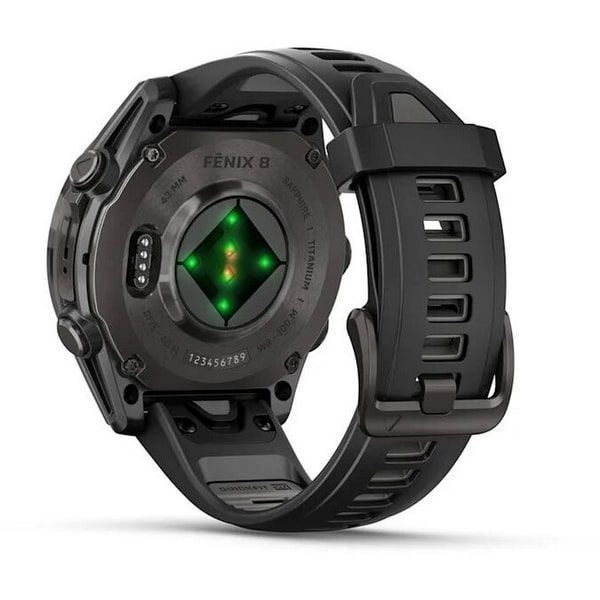 Смарт-часы Garmin Fenix 8 Amoled - 43 mm, Угольно-серый с DLC-покрытием, пепельно-серый силиконовый ремешок