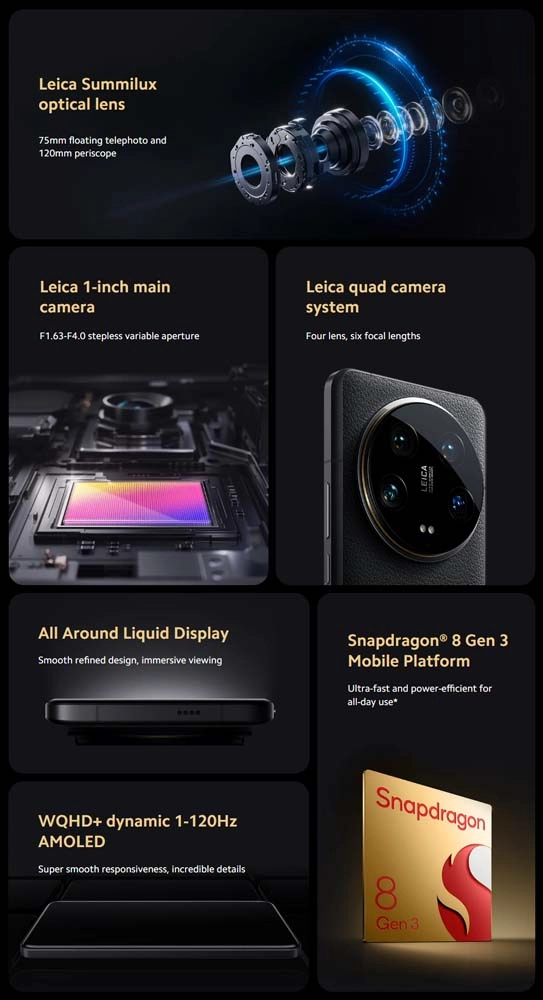 Смартфон Xiaomi 14 Ultra | 16 ГБ/512 ГБ Черный (Global Version)