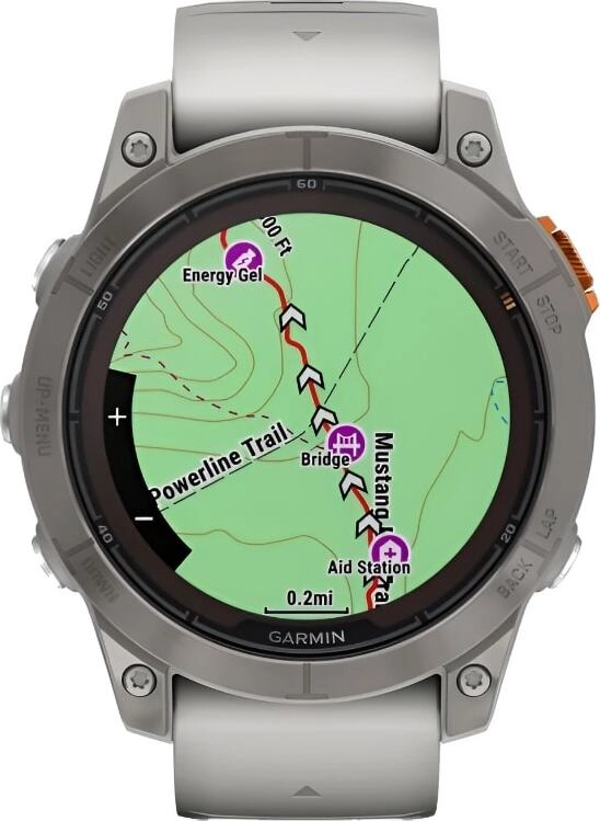 Смарт-часы Garmin Fenix 7 Pro Sapphire Solar - 47 mm, Титановый серый, серо-оранжевый ремешок