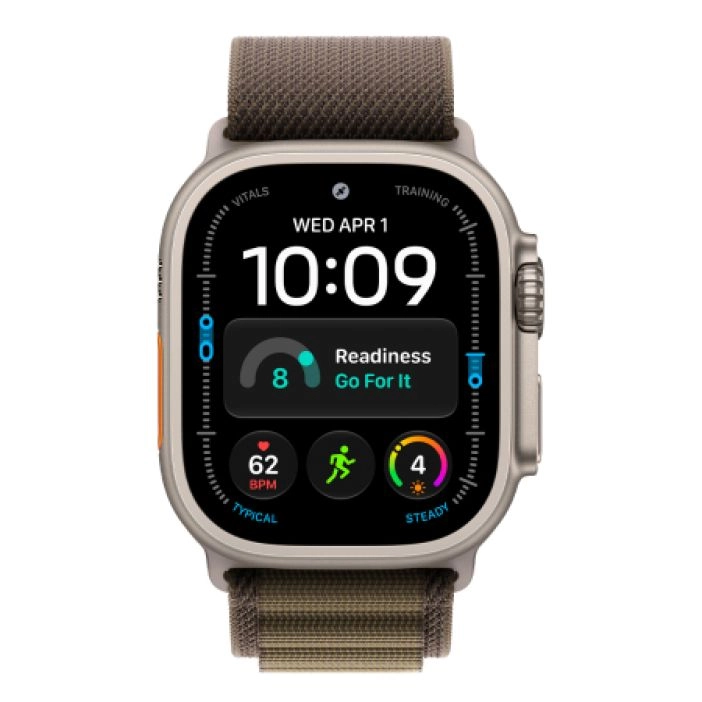 Смарт-часы Apple Watch Ultra 4, 49 мм, GPS + Cellular, Titanium Natural, Alpine Loop Dark Olive, L