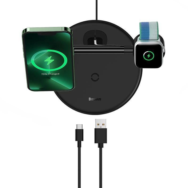 Беспроводное зарядное устройство Baseus Wireless Charger Swan 3-in-1 20W (WXTE000001)