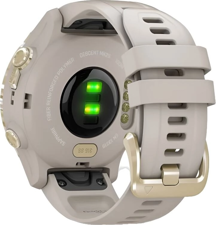 Смарт-часы Garmin Descent Mk2S - 43 mm, Светло-золотистый корпус со светло-песочным силиконовым ремешком