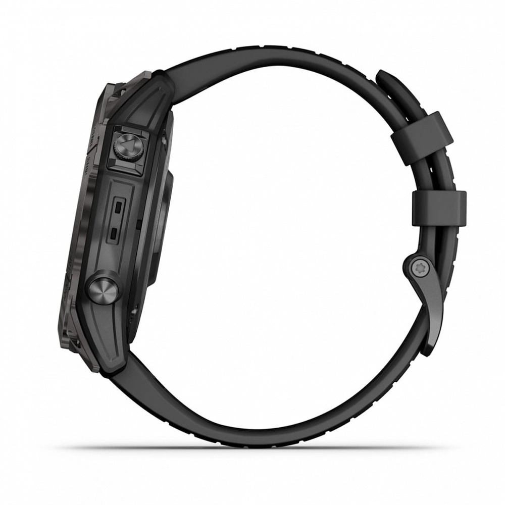 Смарт-часы Garmin Fenix 7X Pro Sapphire Solar Edition - 51 mm, Титановый, угольно-серый безель с DLC-покрытием, черный ремешок