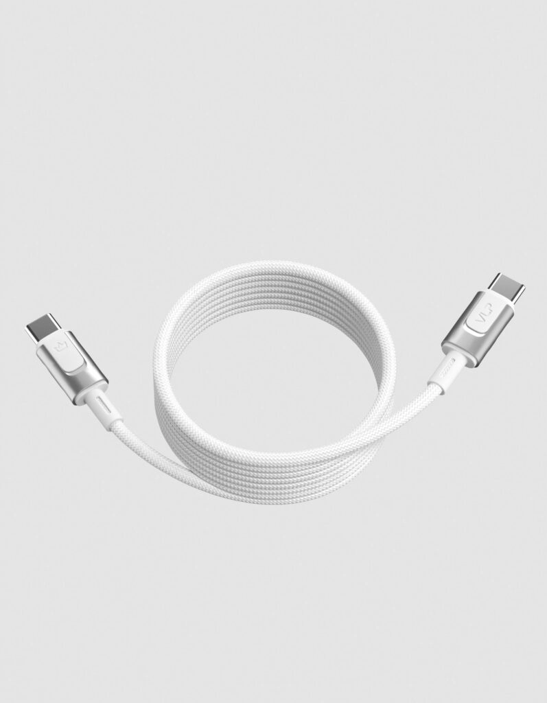 Кабель VLP Force Line Magnet USB-C, 1.5м, 100W USB 2.0, белый