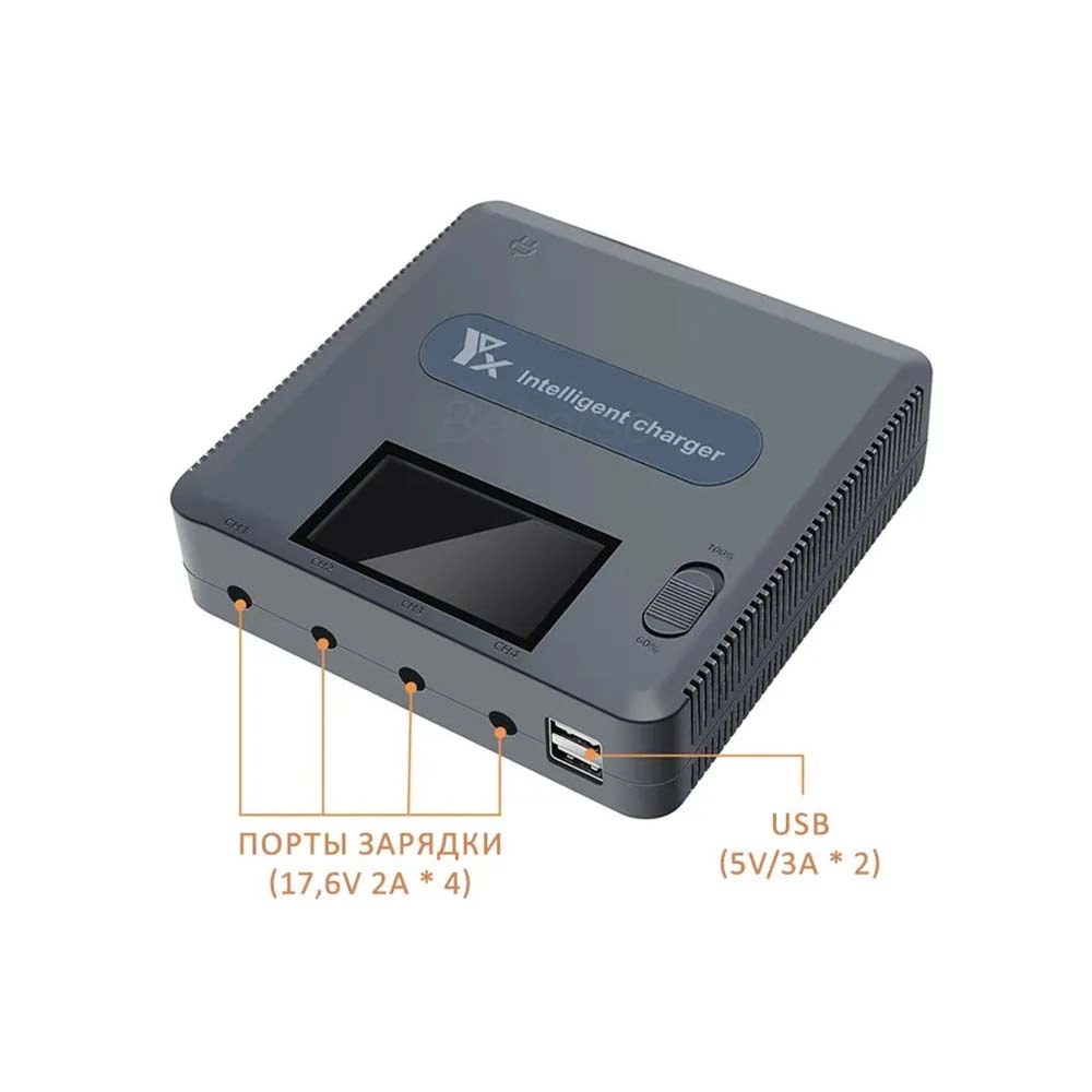 Зарядное устройство 6В1, 140W на 4 АКБ для DJI Mavic 3, 3 Pro, Classic
