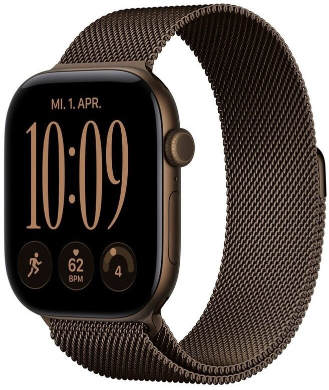 Смарт-часы Apple Watch Series 12, 46 мм, GPS, корпус алюминий Dark Bronze, ремешок Milanese Loop Dark Bronze, размер M/L