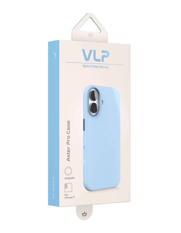 Силиконовый чехол MagSafe VLP Aster Pro Case для iPhone 17,  (Голубой | Light Blue)