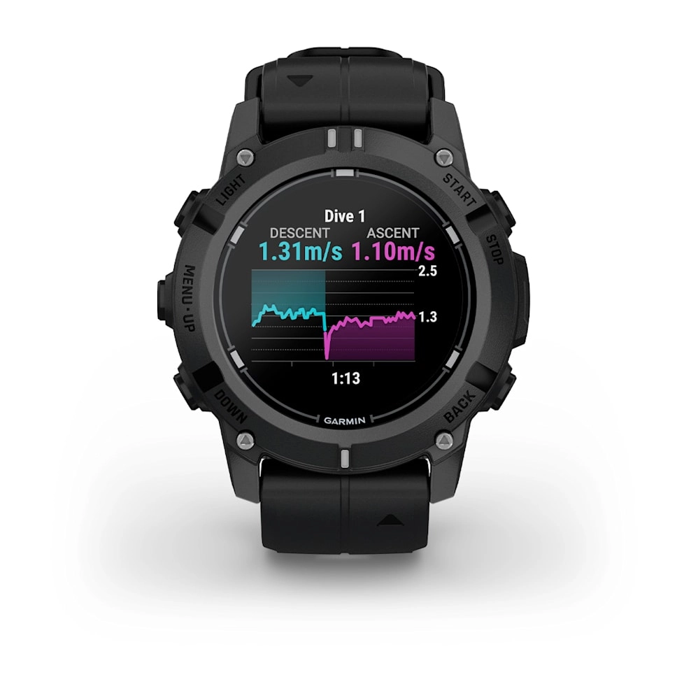 Смарт-часы Garmin Descent G2 - 45 mm, Черный, черный силиконовый ремешок