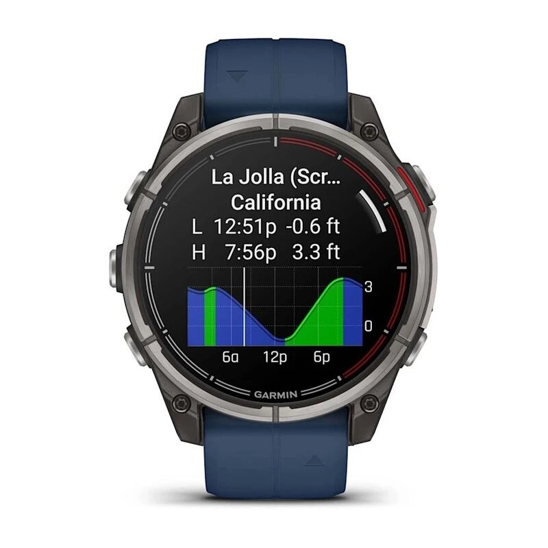 Смарт-часы Garmin Quatix 8 - 51 mm, Amoled, Sapphire, Титановый, синий силиконовый ремешок