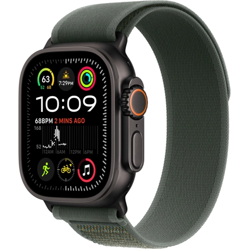 Смарт-часы Apple Watch Ultra 2 (2024) GPS + Cellular - 49 mm Black Titanium case | ремешок Trail Loop | цвет Зеленый (S/M)