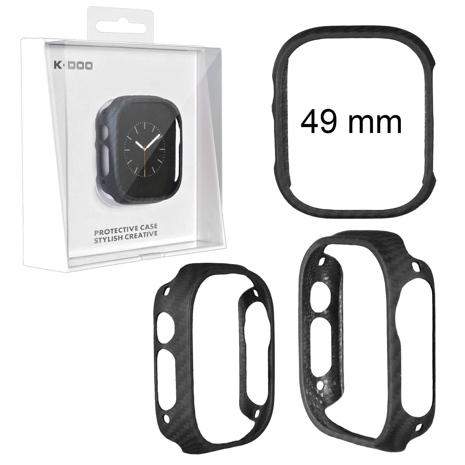 Чехол K-DOO KEVLAR EDGE For 49mm Protection for Apple Watch Thin fit and lightweight — Black