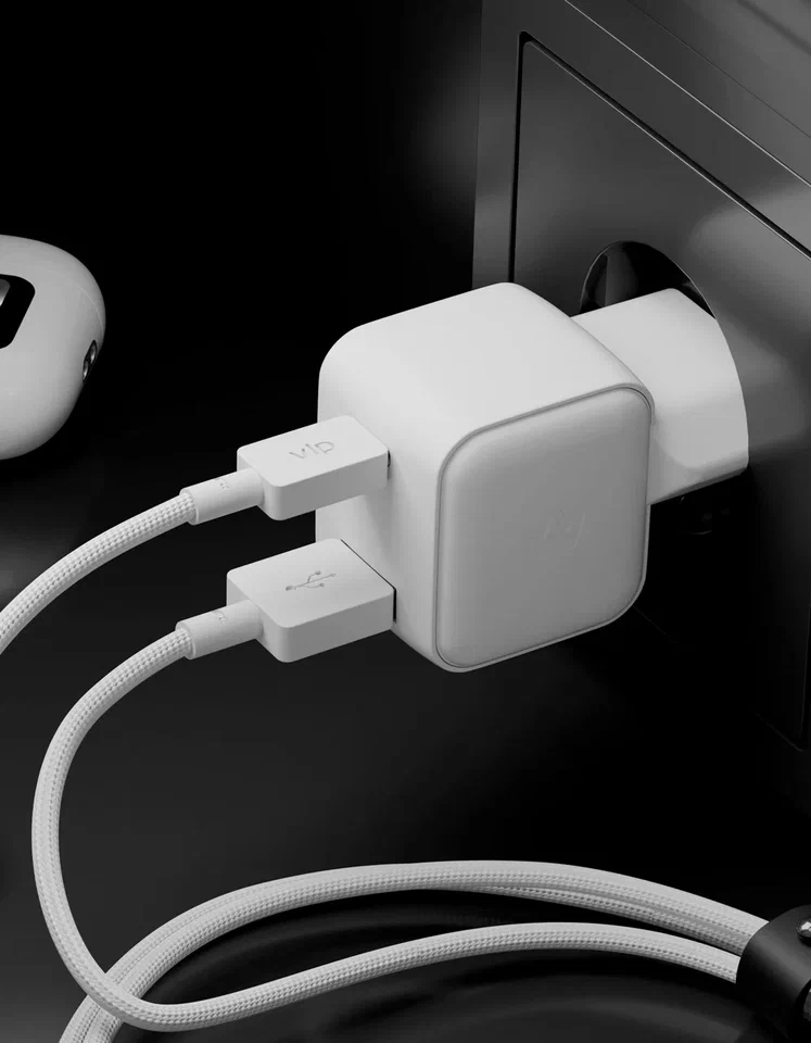 Сетевое зарядное устройство VLP G-Charge 30Вт USB-C+USB-A, QC, белый
