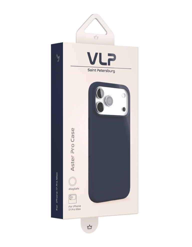 Чехол защитный VLP Aster Pro Case MagSafe для iPhone 17 Pro Max, Темно-синий
