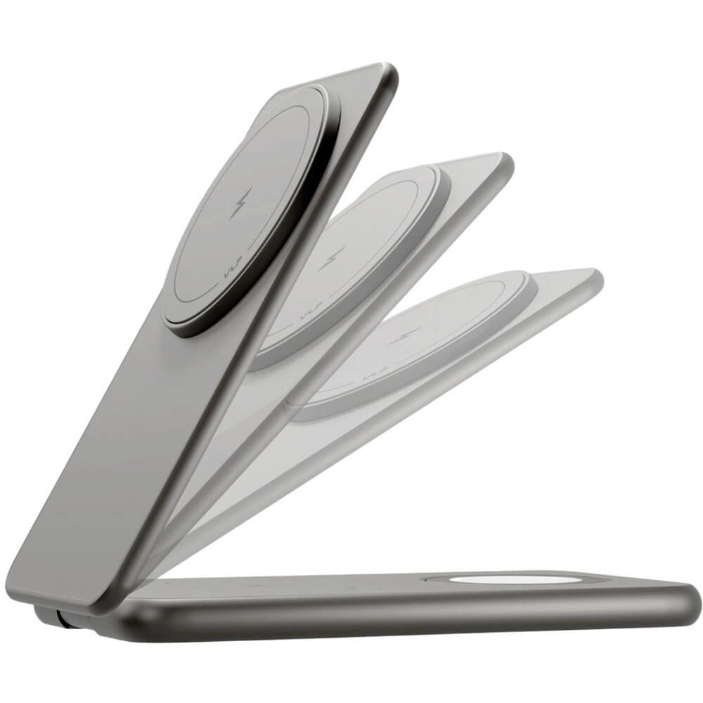 Беспроводное зарядное устройство VLP Alum Power Pro для Apple натуральный титан