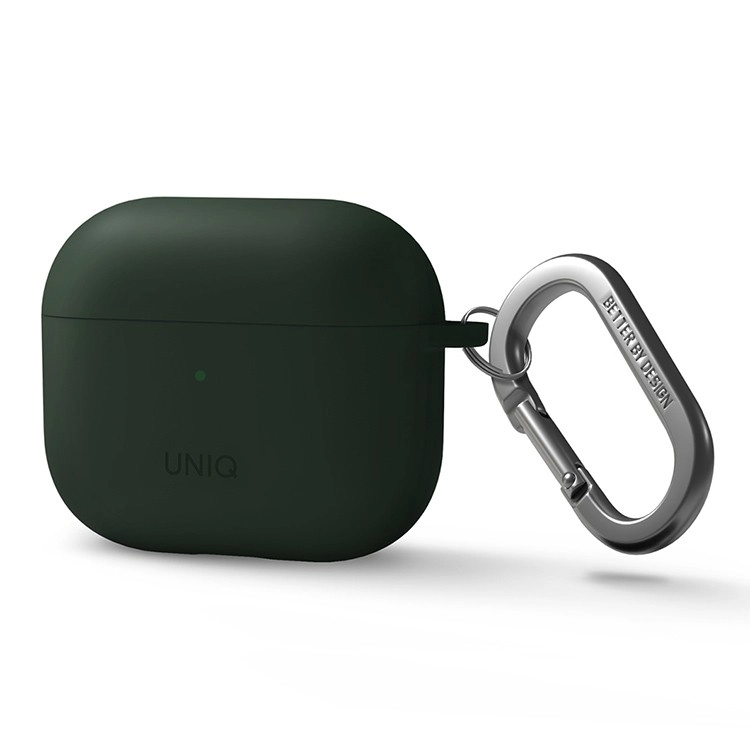Чехол Uniq NEXO Liquid silicone +carabin +Sports ear hooks для AirPods 3 Зеленый
