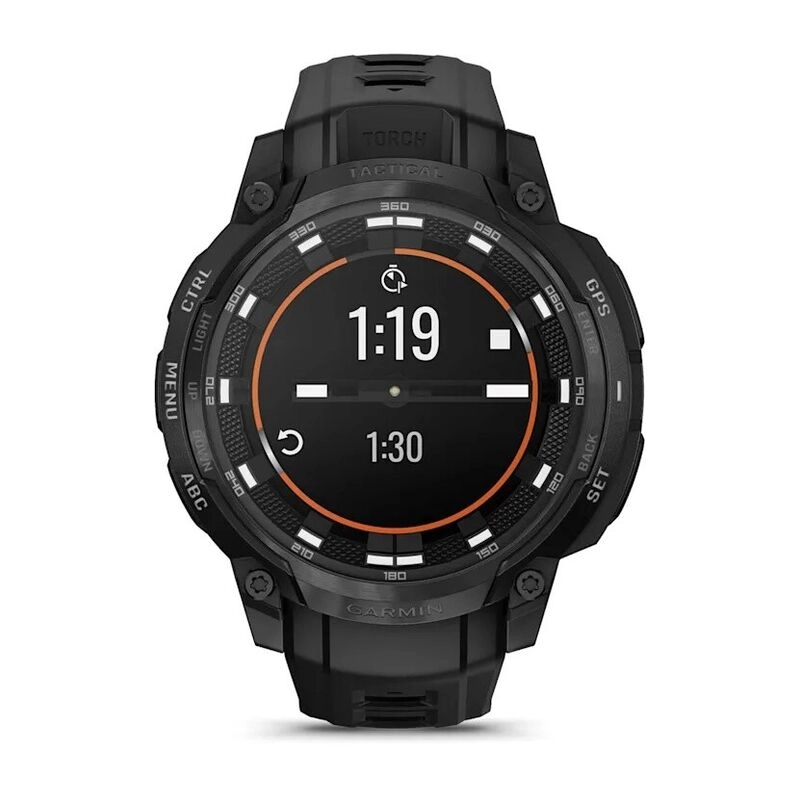 Смарт-часы Garmin Instinct Crossover Amoled Tactical Edition - 46 mm, Черный, черный силиконовый ремешок