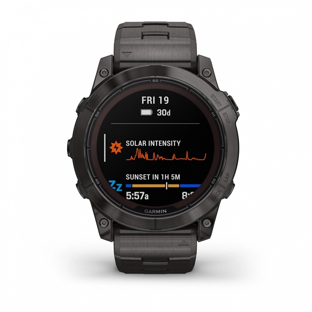 Смарт-часы Garmin Fenix 7X Pro Sapphire Solar Edition - 51 mm, Титановый, угольно-серый безель с DLC-покрытием, титановый браслет