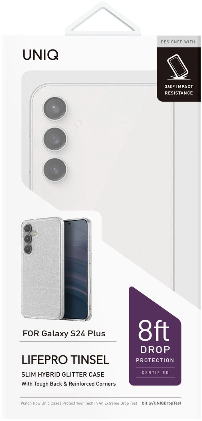 Чехол Uniq LifePro Tinsel для Samsung S24+ прозрачный с блестками