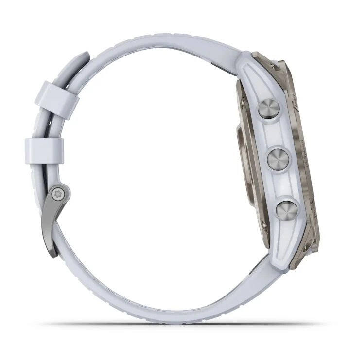 Смарт-часы Garmin Epix Pro (Gen 2) Sapphire Edition - 51 mm, Титановый белый, светло-серый безель с DLC-покрытием, белый силиконовый ремешок