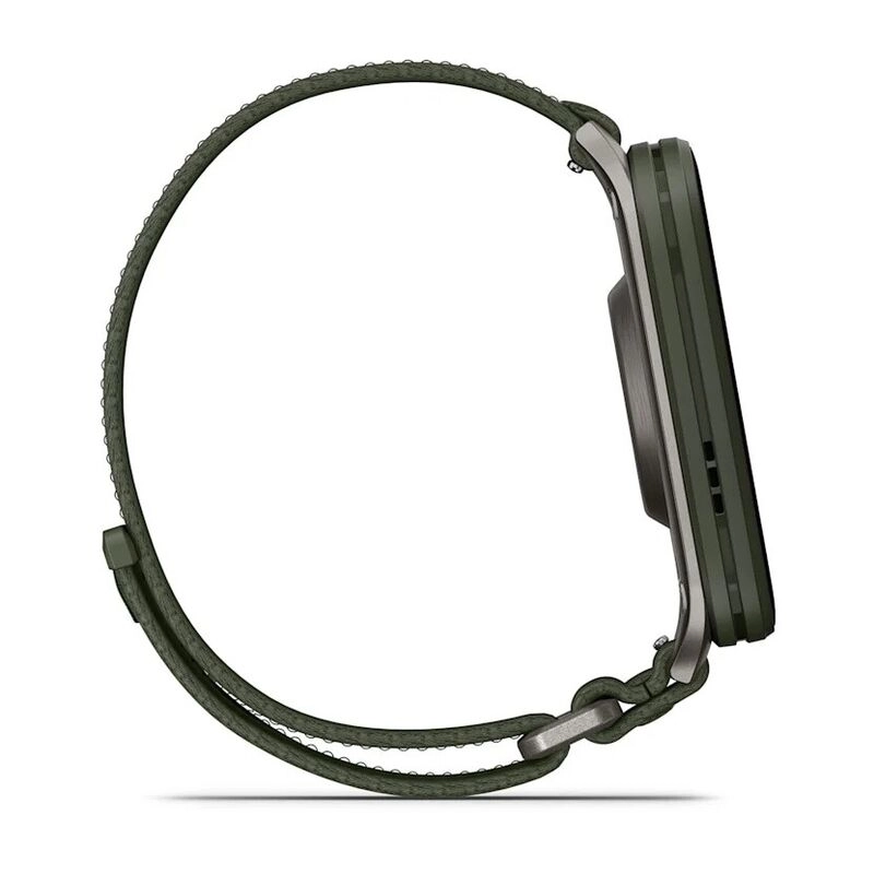 Смарт-часы Garmin Venu X1 - 51 mm, цвет Мха с серой титановой крышкой, черный нейлоновый ремешок