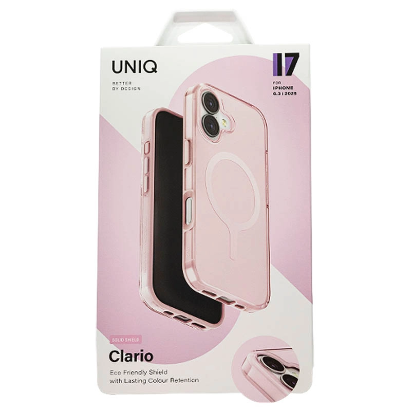 Чехол Uniq для iPhone 17 Clario (MagSafe), Розовый