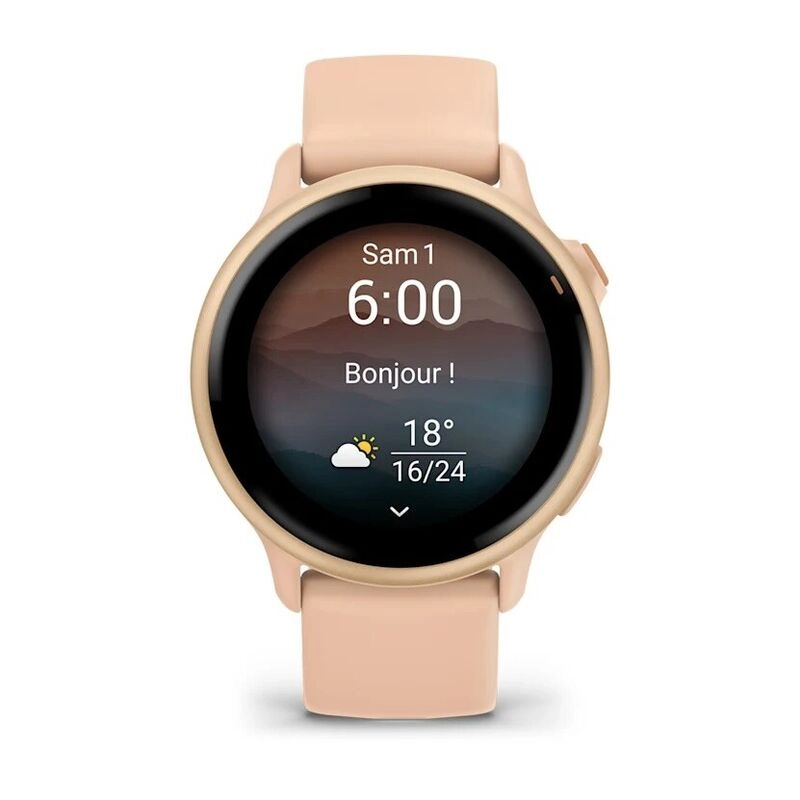Смарт-часы Garmin Vivoactive 6 - 42 mm, Нежно-розовый, нежно-розовый силиконовый ремешок