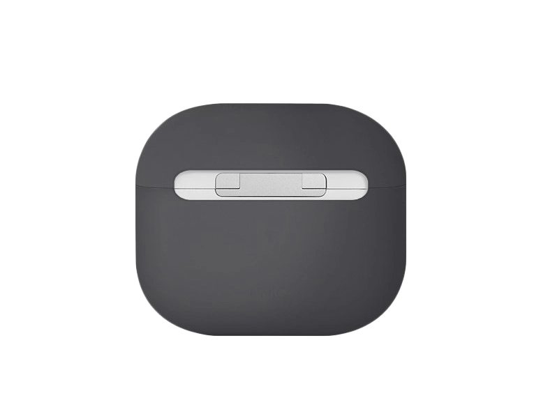 Чехол с карабином Uniq Lino Liquid Silicone для AirPods 3 Серый