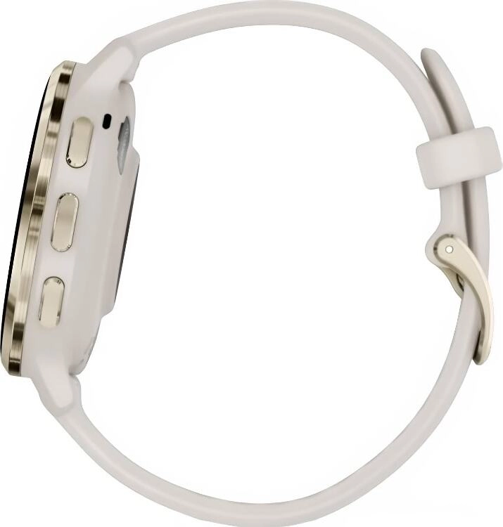 Смарт-часы Garmin Venu 3S - 41 mm, цвета Слоновой кости с золотистым безелем, бежевый ремешок